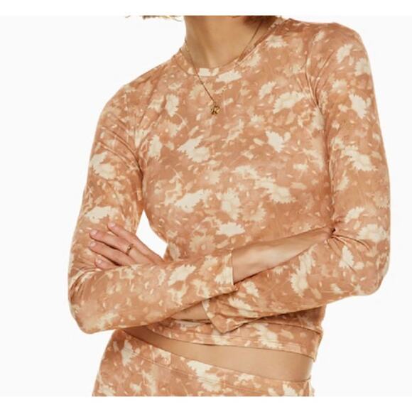 Aritzia Wilfred hour longsleeve brown cream exclusive design stretch size medium - Picture 8 of 8